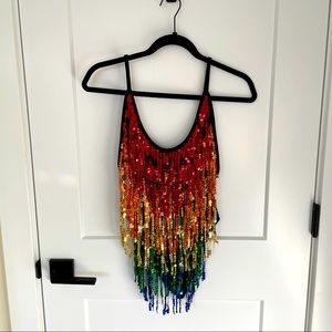 Rainbow Sequin Bodysuit